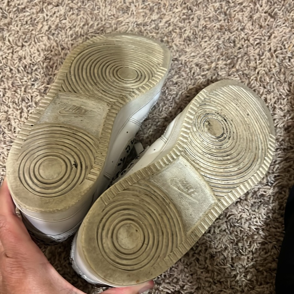 Nike Court Vision Low Sneakers White Desert Sand Leopard Print- Size 7.5 - Picture 8 of 8